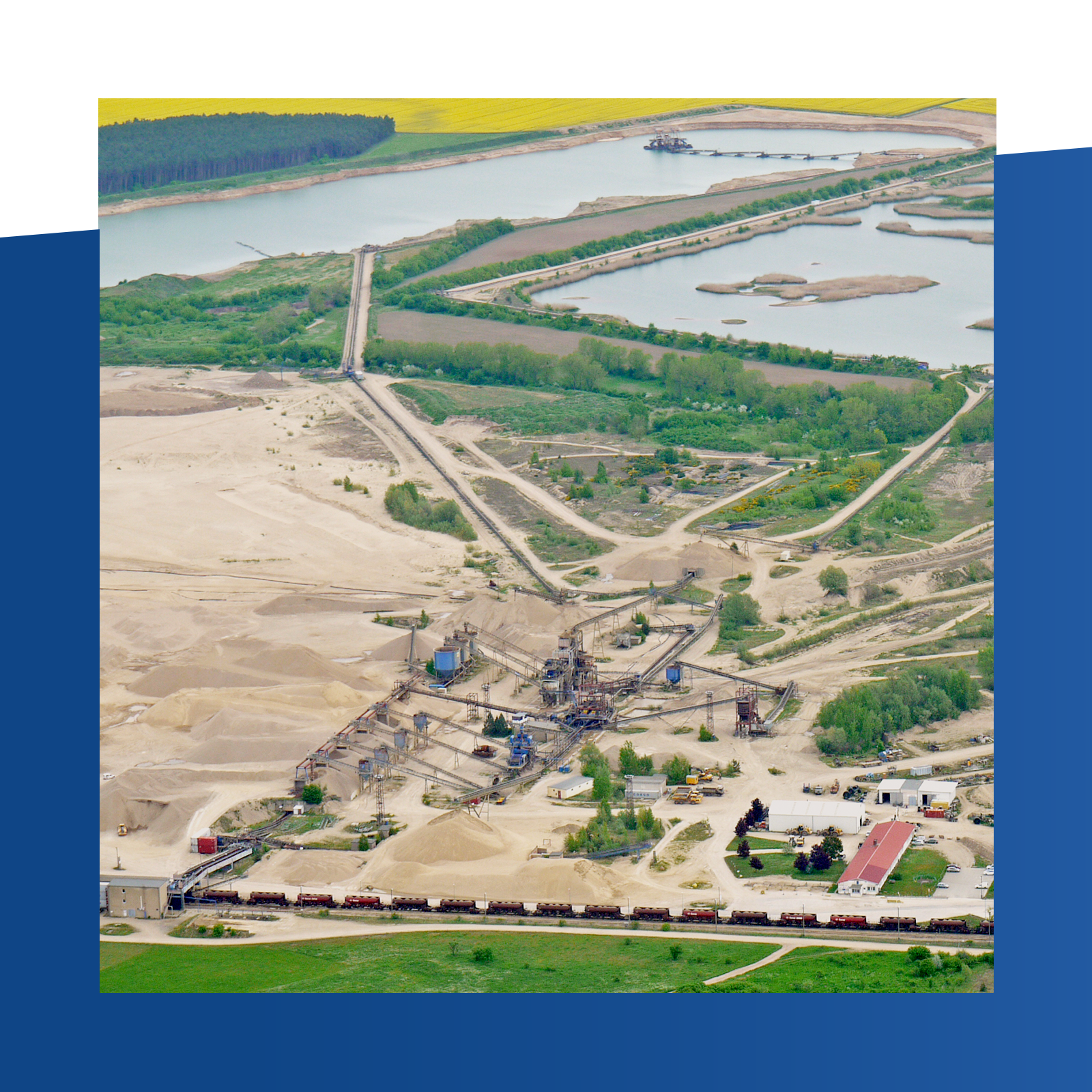 Anlage für Sand, Kies und Kiesgemische von oben.