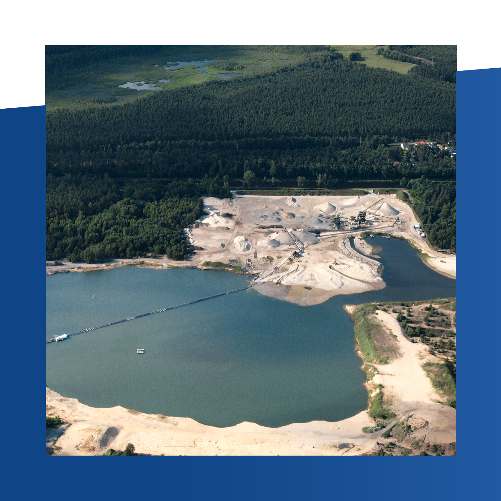 Werk der Sand + Kies Union Berlin-Brandenburg von oben.